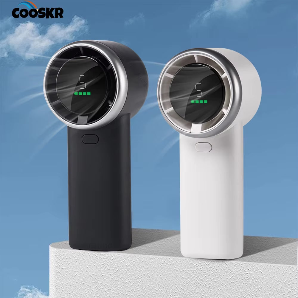 Mini Handheld Fan Powerful Turbo Fan 5 Wind Speeds Personal Fan USB Rechargeable Portable Small Pocket Fan for Outdoor Travel