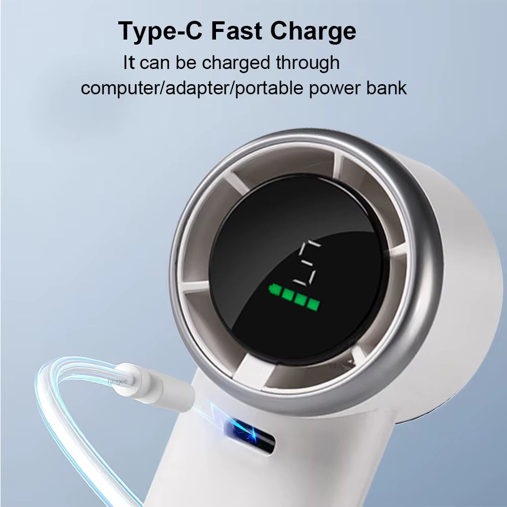 Mini Handheld Fan Powerful Turbo Fan 5 Wind Speeds Personal Fan USB Rechargeable Portable Small Pocket Fan for Outdoor Travel