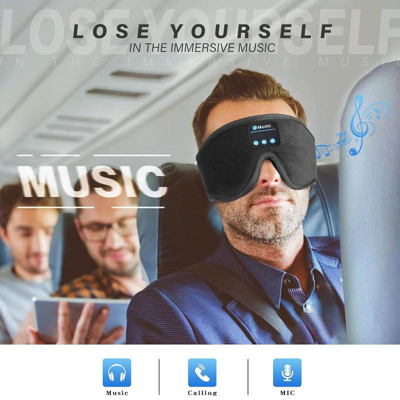 HITOZON Sleep Headphones Wireless,Sleep Earbuds,3D Sleep Eye Mask Wireless Headphones with Ultra-Thin HD Stereo Speakers, Unisex, Perfect for Sleeping,Workout,Jogging,Yoga,Insomnia, Air Travel, Meditation Black Headphones Bluetooth