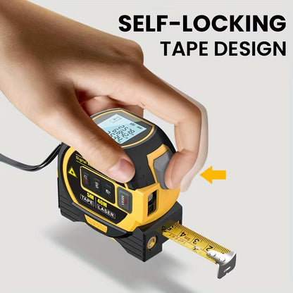 1Pc Laser Tape Measure 3 in 1 Digital Tape Measure High Precision Laser Rangefinder Steel Tape Measure