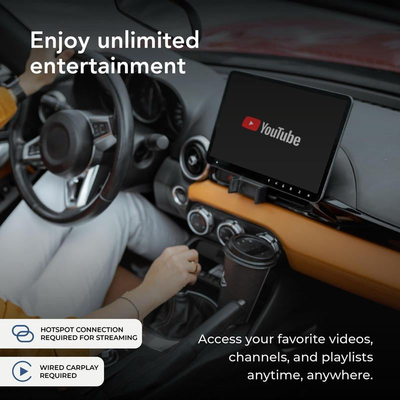 Autosky Ai Box Lite Neo - Wi-Fi and Bluetooth Connectivity, for Iphone & Androids, Requires Wired Apple Carplay, Expandable Storage with Youtube & Netflix