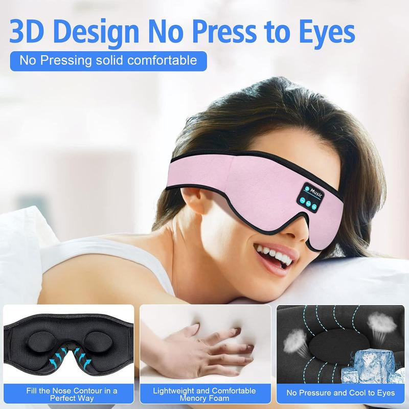 HITOZON Sleep Headphones Wireless,Sleep Earbuds,3D Sleep Eye Mask Wireless Headphones with Ultra-Thin HD Stereo Speakers, Unisex, Perfect for Sleeping,Workout,Jogging,Yoga,Insomnia, Air Travel, Meditation Black Headphones Bluetooth