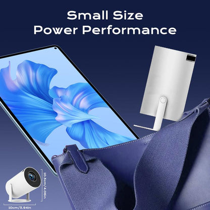 Outdoorfun Mini 4K Decoding Projector with 5G Wifi 6 & BT 5.0 720P Full HD 160 ANSI Lumens Portable Home Theater for Android Audio Bluetooth Game Bigger Watch Better