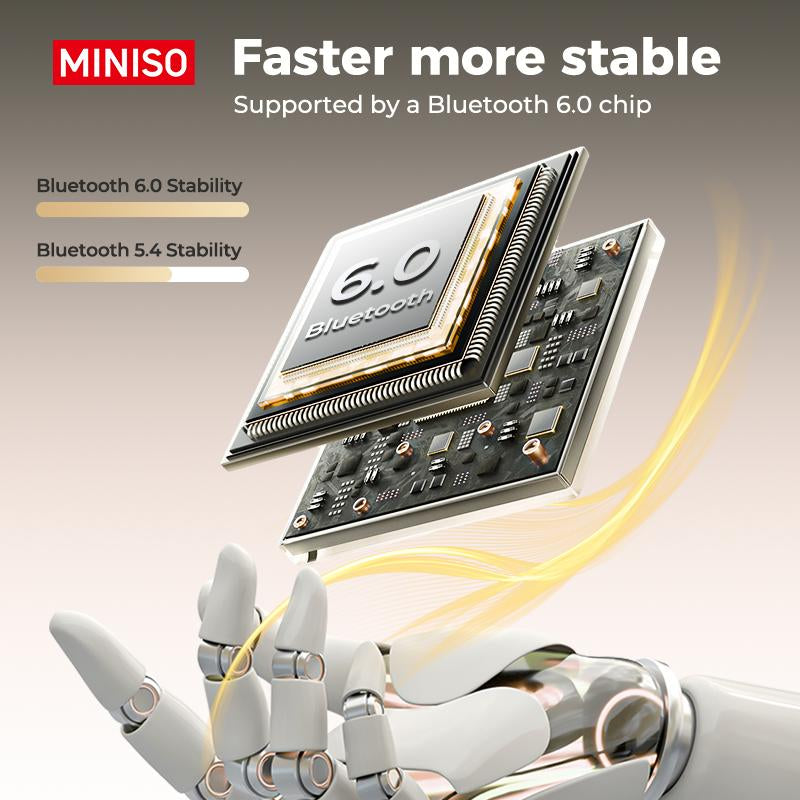 MINISO MS103 - Headphones, Bluetooth Headset (6.0), LED Screen, IPX5 Waterproof, ENC Clear Call, NC Noise Cancelling