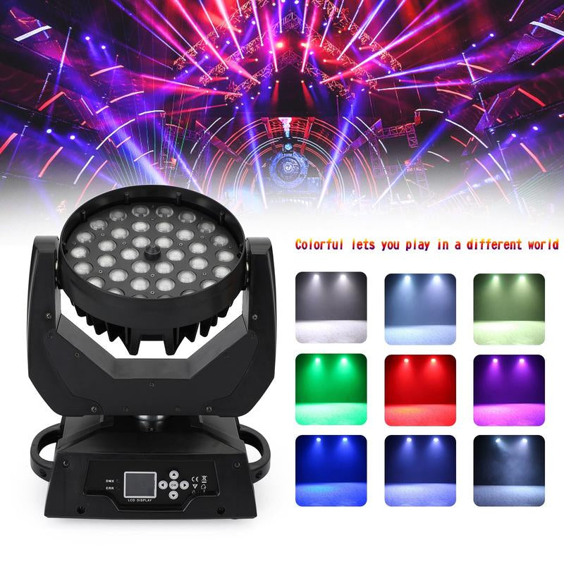 360W 36X10W RGBW 4 in 1 LED Zoom Moving Head Wash Stage Light DMX DJ Party Lighting