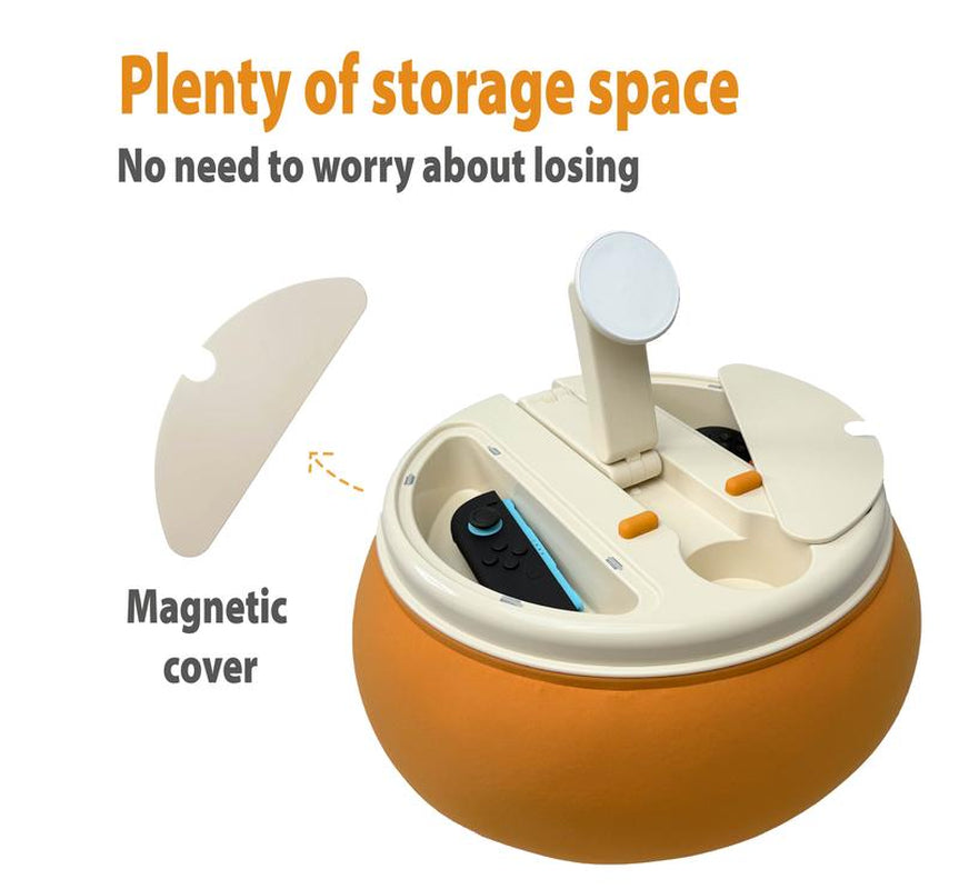 Ganinno Magnetic Kindle Pillow Stand for Bed Reading | Washable Lap Tablet Pillow with Magnetic Adjustable Arm & Storage Compartment with Magnetic Lid | Universal Fit for Kindle, Ipad, Phone & Tablets