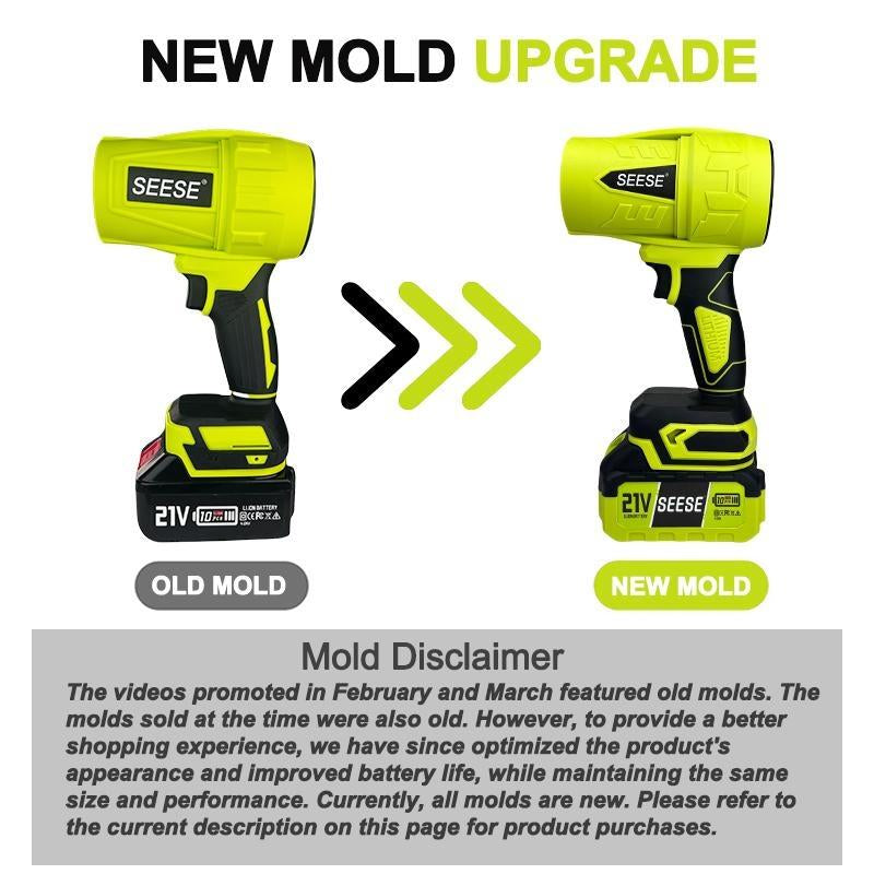 SEESE Turbo Jet Blower - Powerful Handheld Cordless Snow and Leaf Blower, Lightweight for Easy Use, Perfect for Car Drying after Wash, Ideal Gift Choice