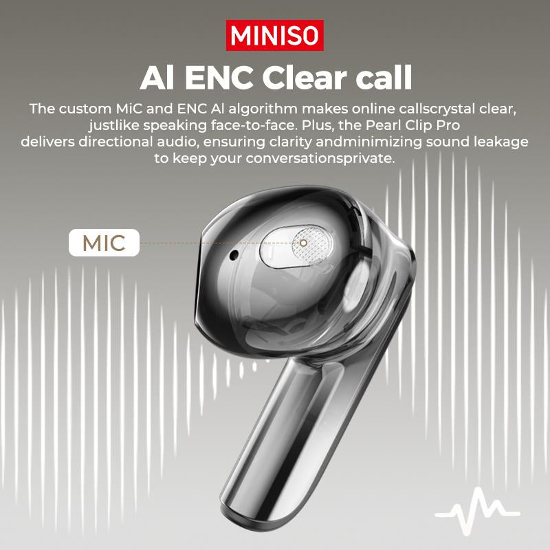 MINISO MS103 - Headphones, Bluetooth Headset (6.0), LED Screen, IPX5 Waterproof, ENC Clear Call, NC Noise Cancelling