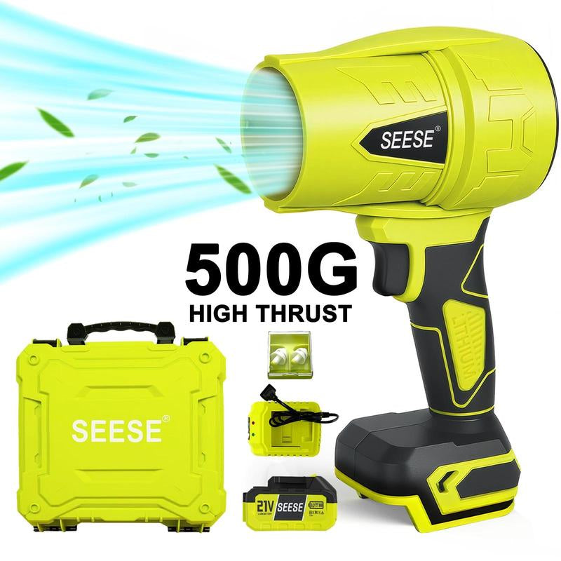 SEESE Turbo Jet Blower - Powerful Handheld Cordless Snow and Leaf Blower, Lightweight for Easy Use, Perfect for Car Drying after Wash, Ideal Gift Choice